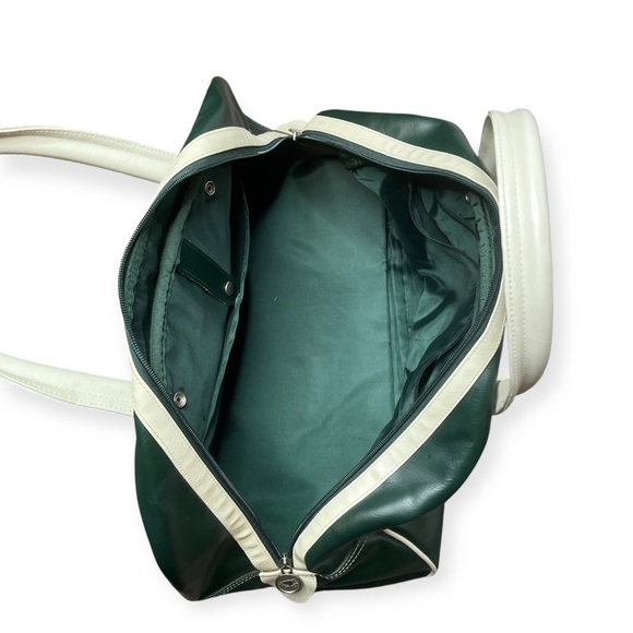 👜 Vintage Roots Canada Beaver Logo Bowling Duffle Bag - Green & Cream - Picture 12 of 16